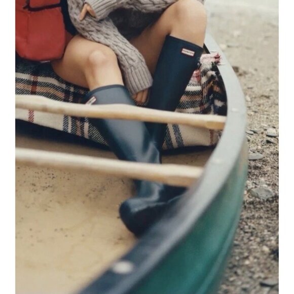 Hunter Original Refined Black Tall Rain Boots Women’s 9 | Waterproof New - Picture 11 of 16